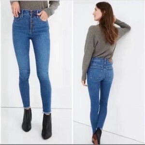 Madewell 9” Mid Rise Skinny Button Fly Jeans